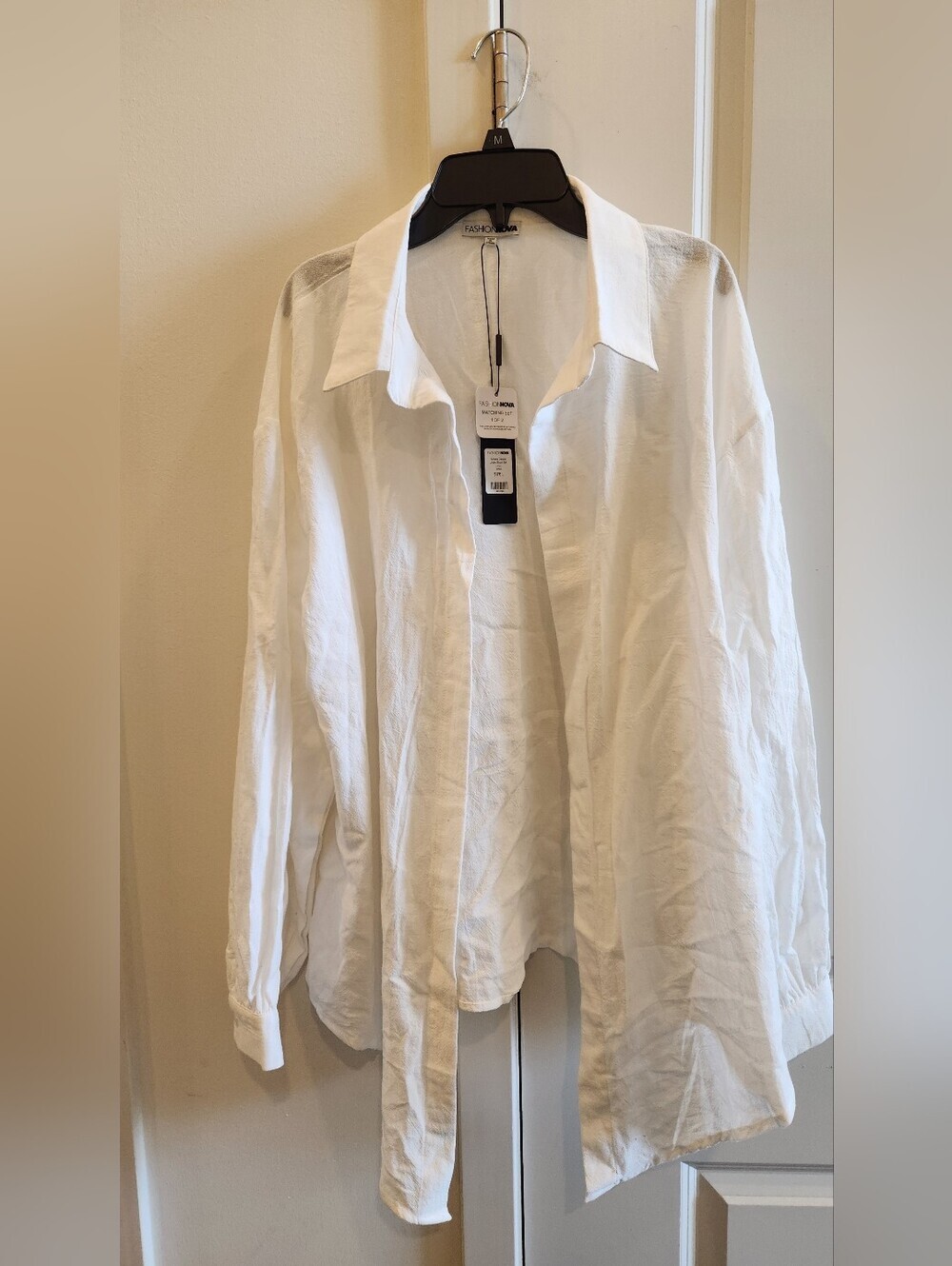 NWT Fashion Nova Artists Desire Linen Short Set White Size Large 2-Piece - Picture 3 of 6